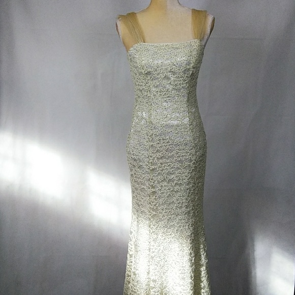 Size 7/8 Vintage Flori Design Ivory Dress - Picture 6 of 9